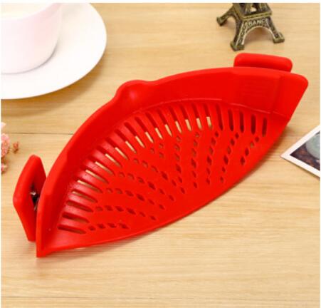 Entonnoir créatif en silicone avec clip pour casseroles, poêles et bols, passoire et égouttoir à riz, filtre à huile, adaptable à toutes tailles de casseroles - IVOIRART.COM