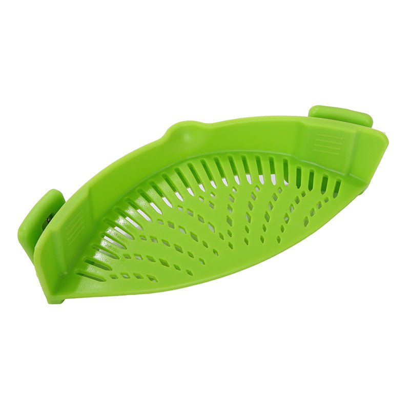 Entonnoir créatif en silicone avec clip pour casseroles, poêles et bols, passoire et égouttoir à riz, filtre à huile, adaptable à toutes tailles de casseroles - IVOIRART.COM