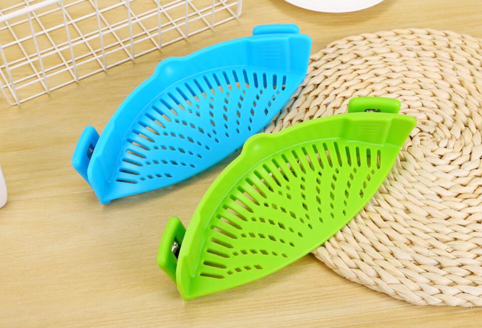 Entonnoir créatif en silicone avec clip pour casseroles, poêles et bols, passoire et égouttoir à riz, filtre à huile, adaptable à toutes tailles de casseroles - IVOIRART.COM