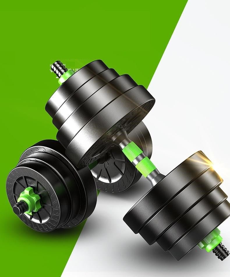 Équipement de Fitness Détachable à Domicile - Haltères Métal Vert 10 - 40 kg - IVOIRART.COM