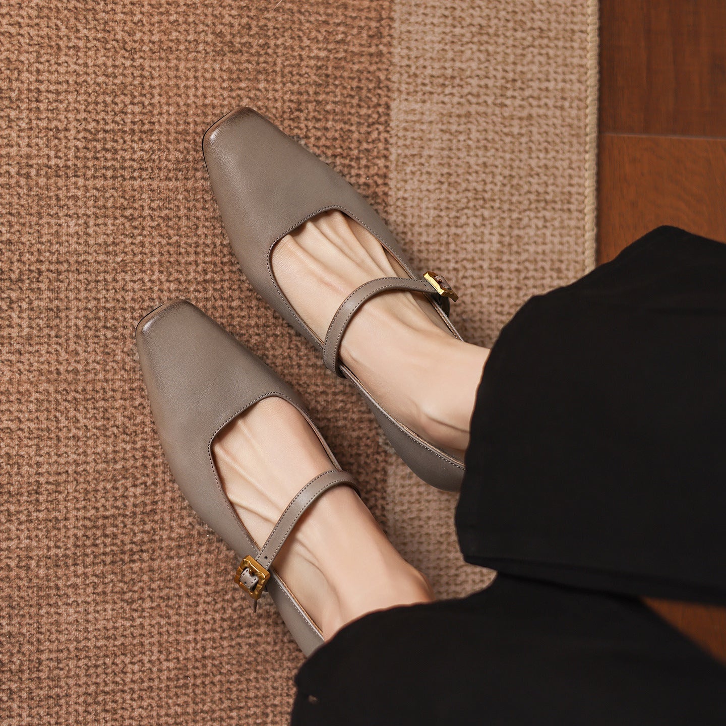 Escarpins à talon moyen en cuir pleine fleur pour femmes – Chaussures classiques à enfiler - IVOIRART.COM