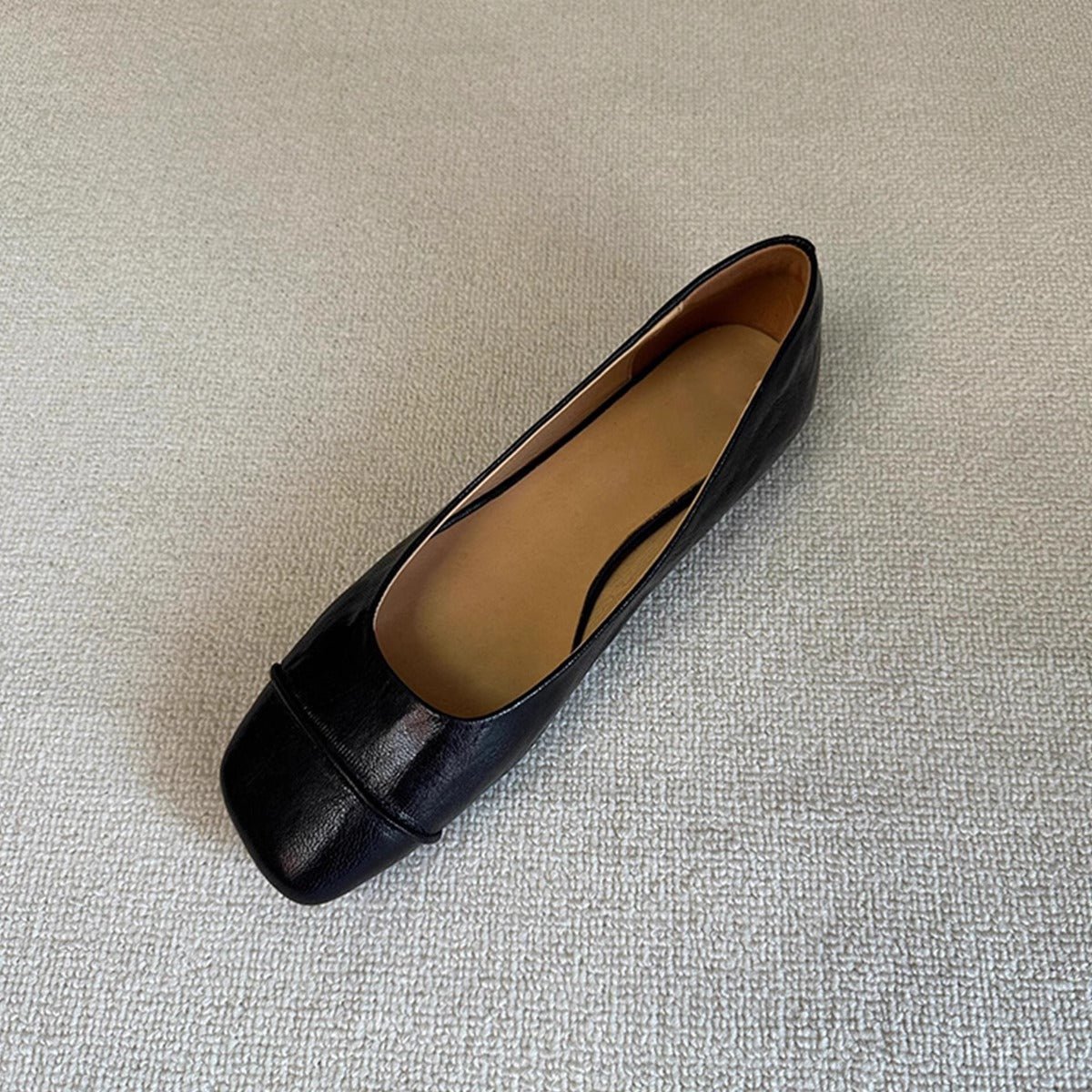 Escarpins en cuir rétro à bout carré bas pour bureau, confort quotidien - IVOIRART.COM