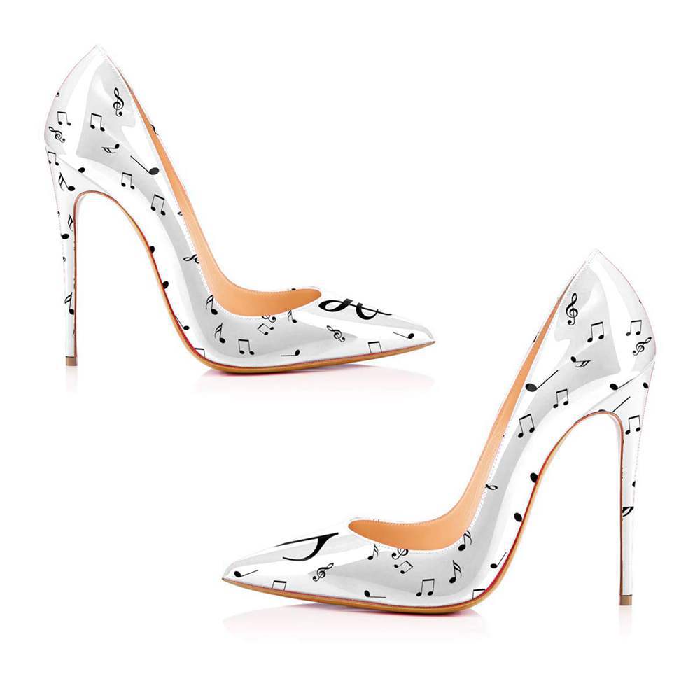 Escarpins Fashion Note à Talons Très Hauts avec Motif Graffiti pour Femme - IVOIRART.COM
