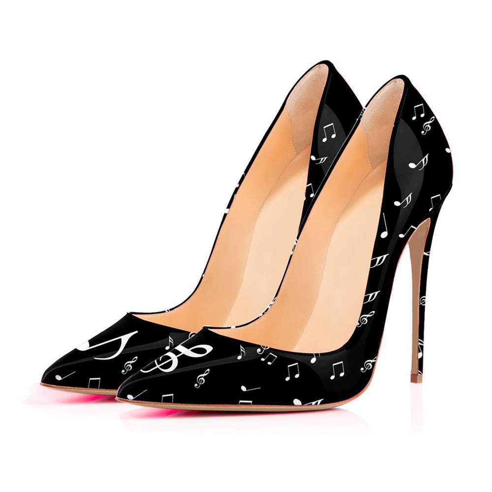 Escarpins Fashion Note à Talons Très Hauts avec Motif Graffiti pour Femme - IVOIRART.COM