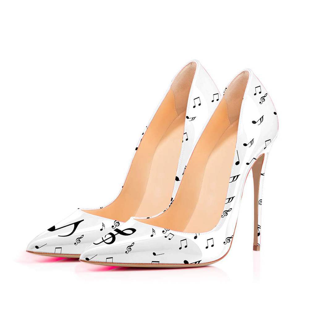 Escarpins Fashion Note à Talons Très Hauts avec Motif Graffiti pour Femme - IVOIRART.COM