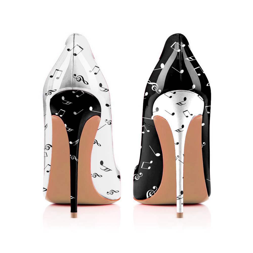 Escarpins Fashion Note à Talons Très Hauts avec Motif Graffiti pour Femme - IVOIRART.COM