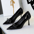Escarpins femme à talon stiletto pointu avec nœud décoratif, coloris variés été. - IVOIRART.COM