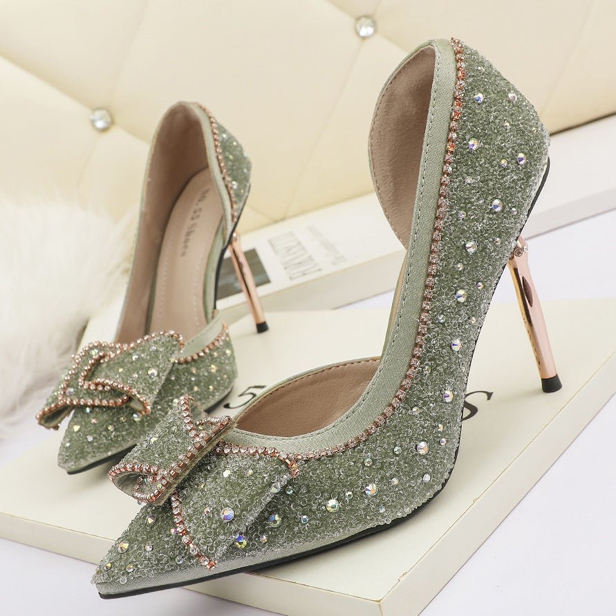 Escarpins Femme Style Célébrité à Talons Aiguilles Avec Strass Pour Soirée - IVOIRART.COM