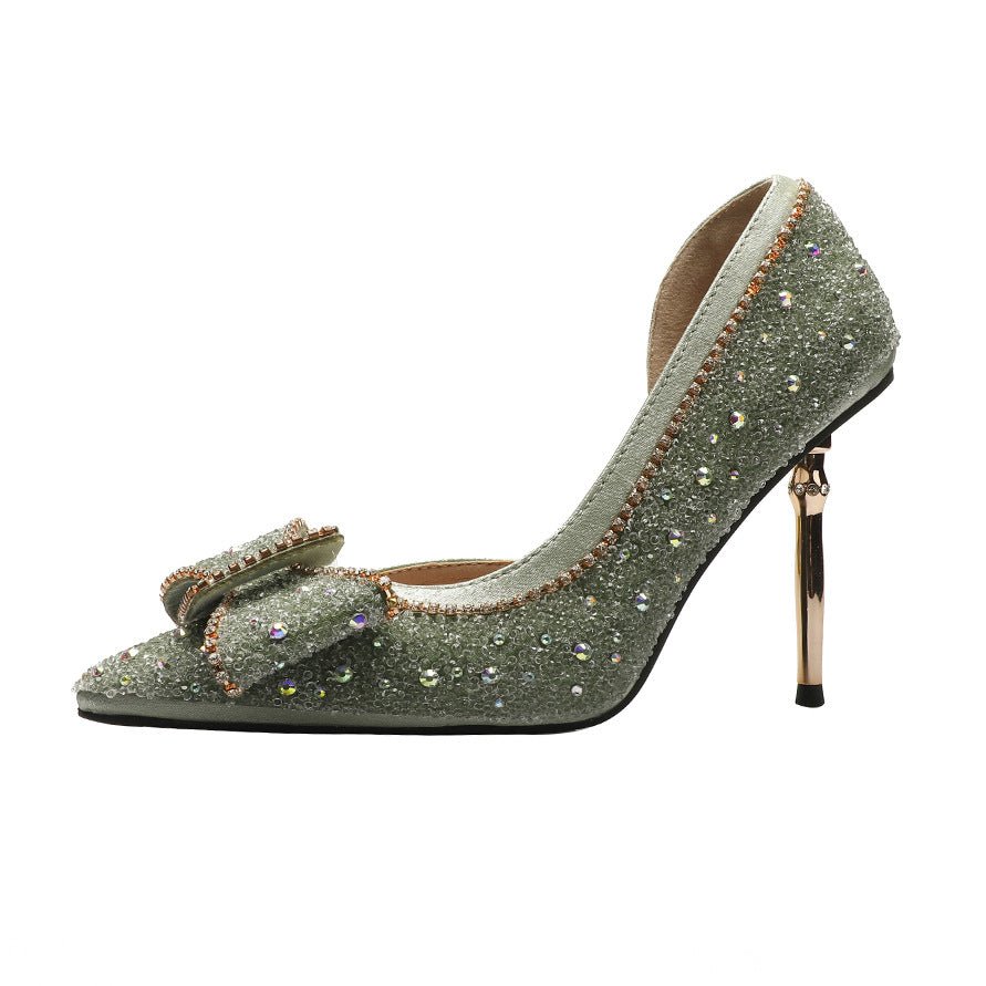Escarpins Femme Style Célébrité à Talons Aiguilles Avec Strass Pour Soirée - IVOIRART.COM