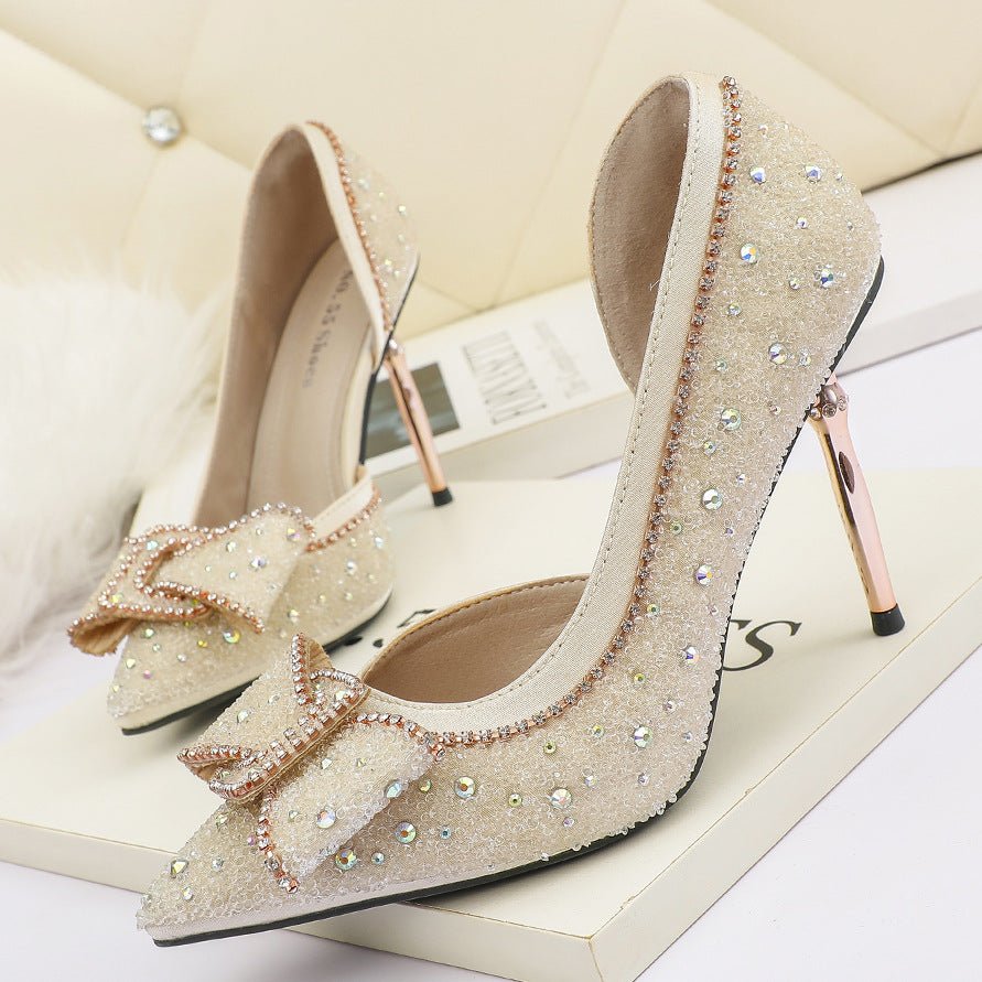 Escarpins Femme Style Célébrité à Talons Aiguilles Avec Strass Pour Soirée - IVOIRART.COM