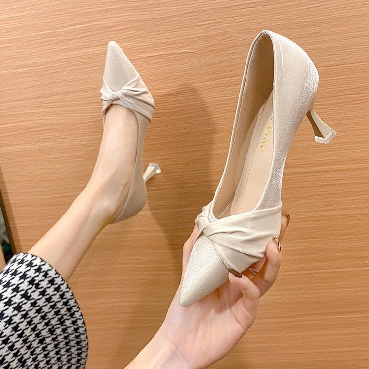 Escarpins stilettos français en cuir blanc doux, chaussures élégantes mariage, style féerique, confort 2026 - IVOIRART.COM