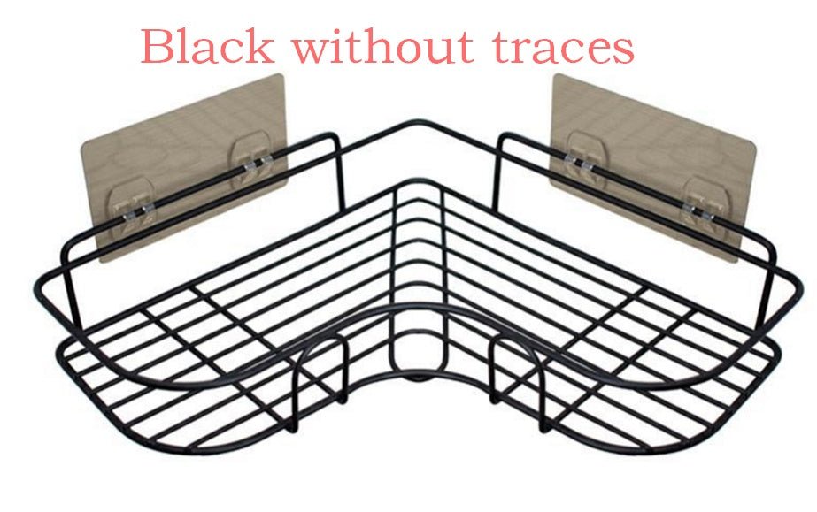 Étagère d'angle murale sans perçage pour salle de bain et cuisine, support tripode domestique - IVOIRART.COM