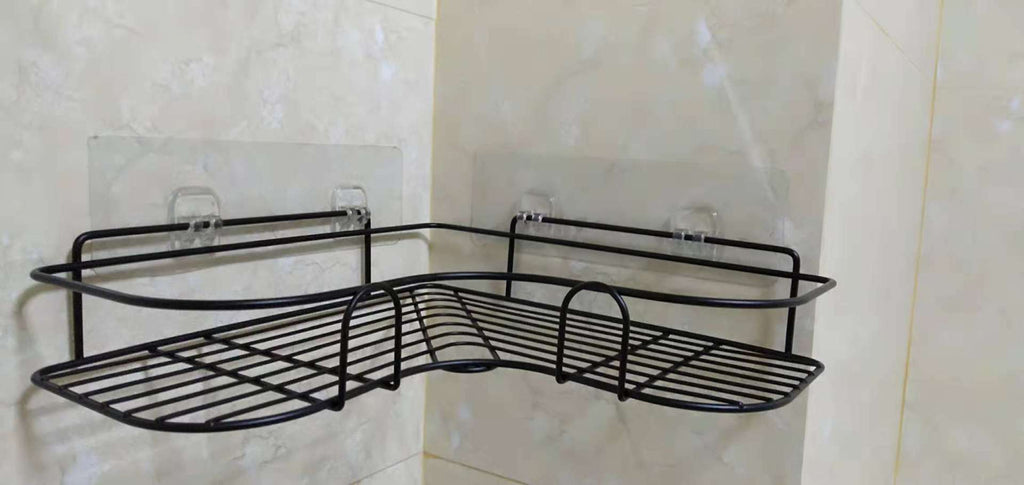 Étagère d'angle murale sans perçage pour salle de bain et cuisine, support tripode domestique - IVOIRART.COM