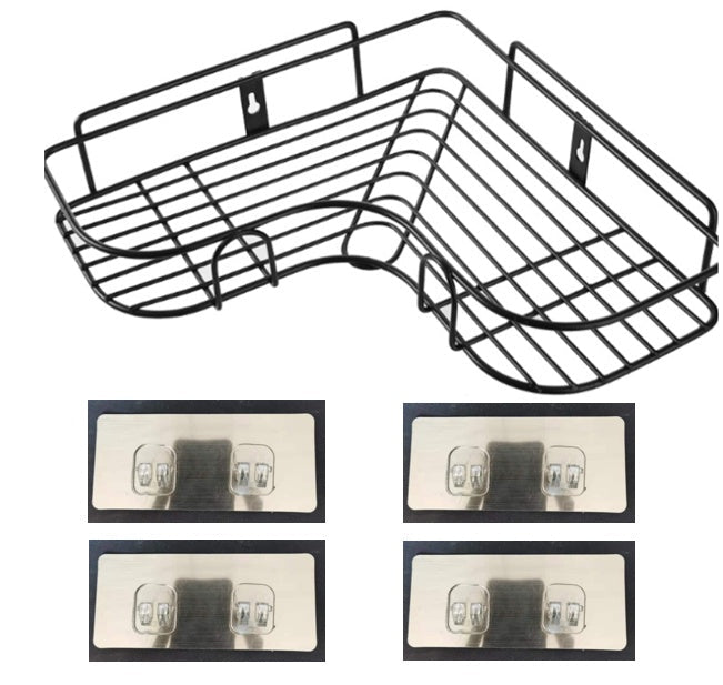 Étagère d'angle murale sans perçage pour salle de bain et cuisine, support tripode domestique - IVOIRART.COM