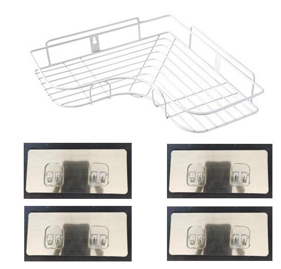 Étagère d'angle murale sans perçage pour salle de bain et cuisine, support tripode domestique - IVOIRART.COM