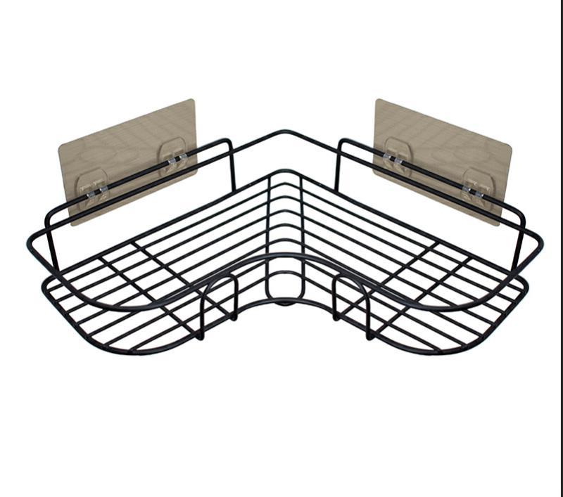 Étagère d'angle murale sans perçage pour salle de bain et cuisine, support tripode domestique - IVOIRART.COM