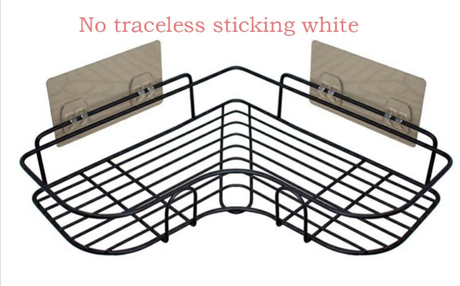 Étagère d'angle murale sans perçage pour salle de bain et cuisine, support tripode domestique - IVOIRART.COM