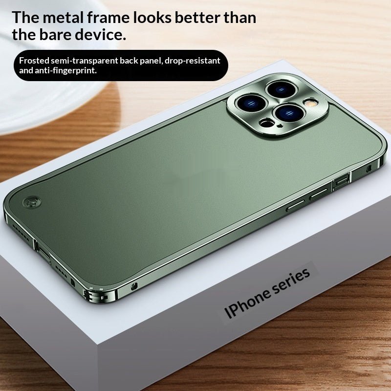 Étui métal magnétique transparent givré cadre avec fermoir hippocampe iPhones 11 - IVOIRART.COM