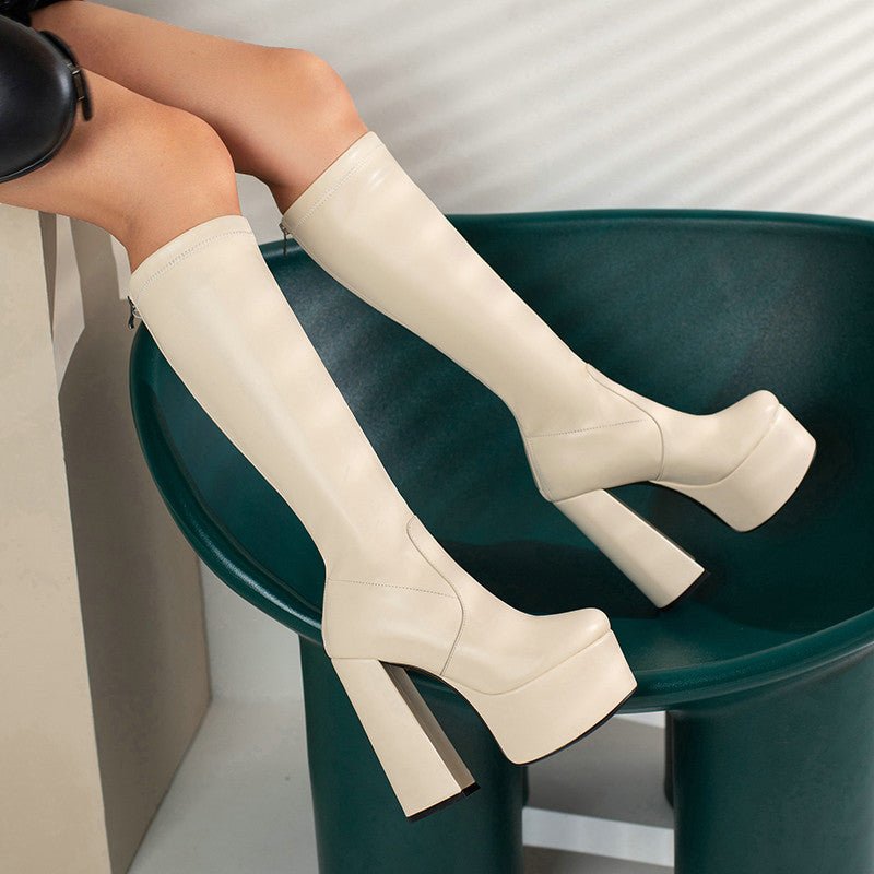 European And American Stretch Boots Waterproof Platform - IVOIRART.COM