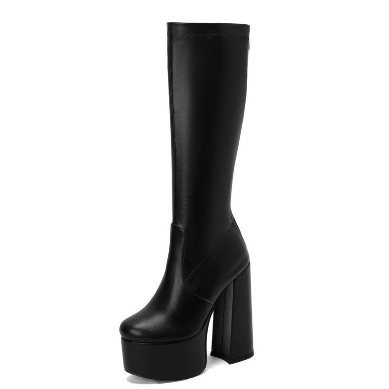 European And American Stretch Boots Waterproof Platform - IVOIRART.COM
