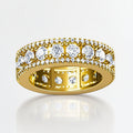 European And American-style Hip-hop Micro-paved Three-row Faux Spinning Ring - IVOIRART.COM