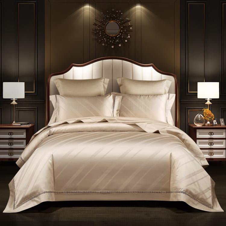 European Jacquard Four Piece Satin Bedding - IVOIRART.COM