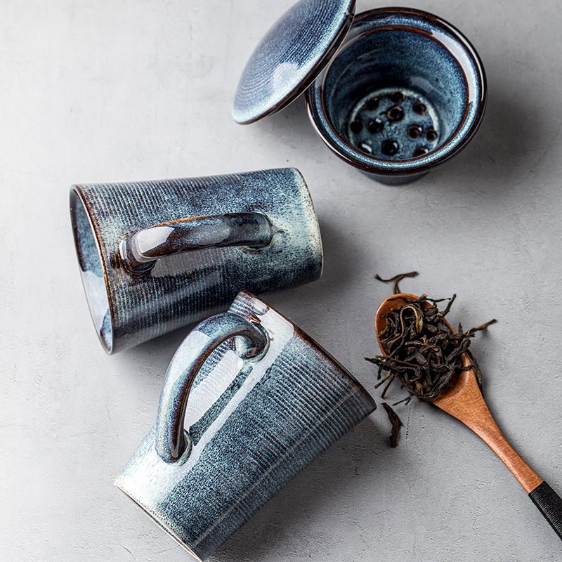 European-Style Ceramic Cup With Lid - IVOIRART.COM