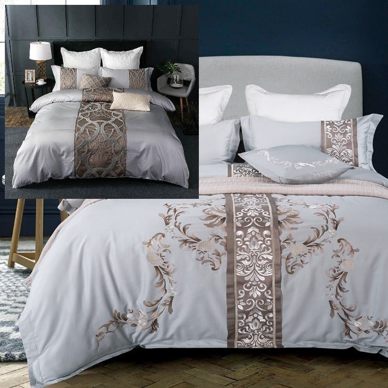 European-style model house multi-piece cotton satin four-piece seven-piece suit - IVOIRART.COM