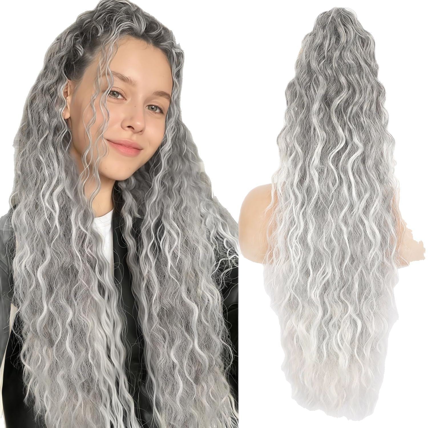 Extension de Queue de Cheval Bouclée Longue et Volumineuse à Pince 30 Pouces - IVOIRART.COM