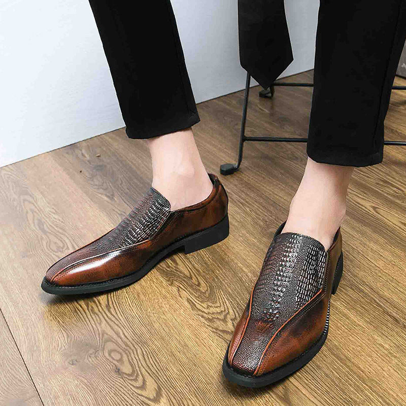 Chaussures à enfiler en cuir tendance rétro britannique pour homme, mocassins élégants