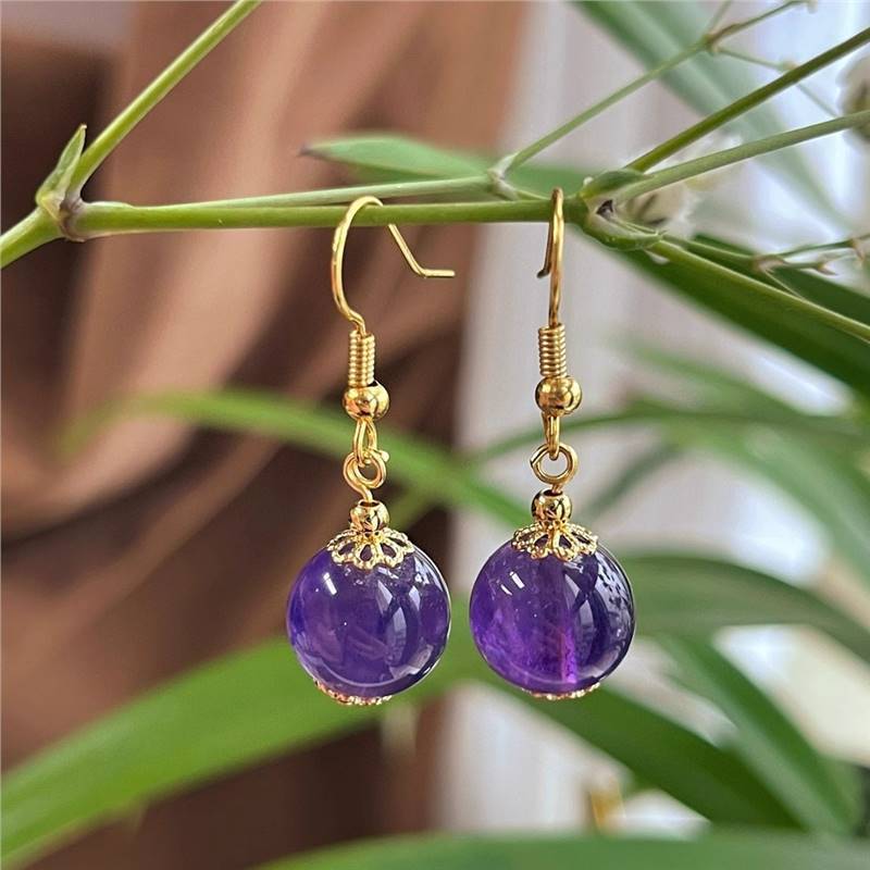 Boucles d'oreilles Améthyste Luxe Léger pour Femmes