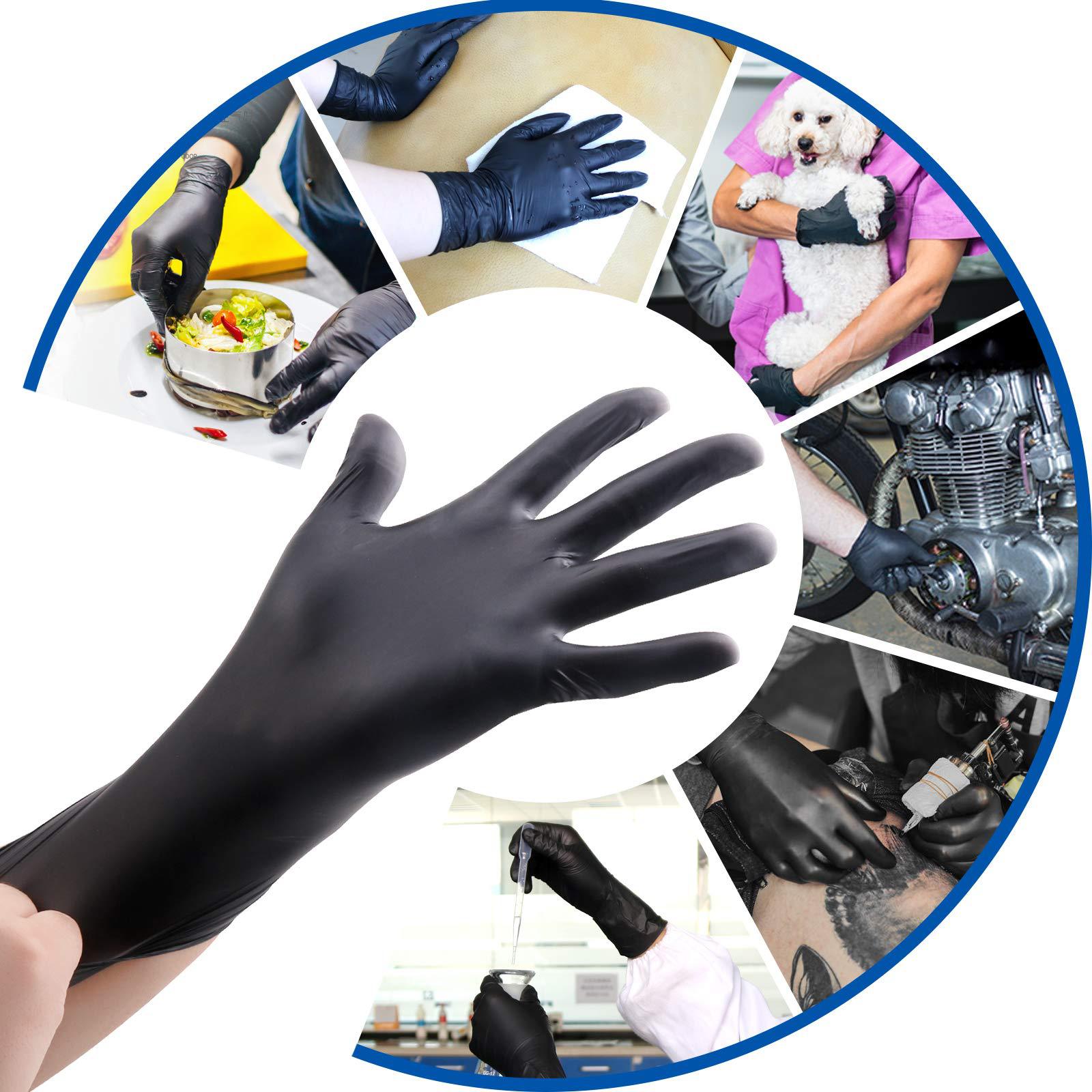 Gants Protecteurs Jetables Noirs en Composite Noir pour les Mains – Nitrile
