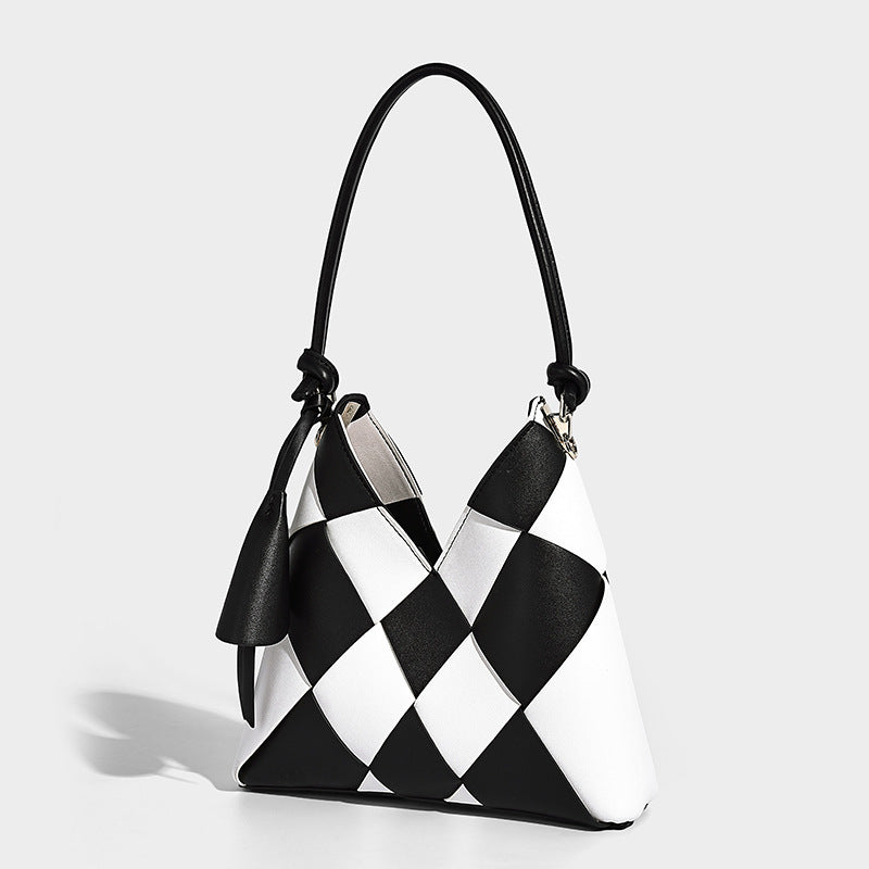 Sac Patchwork Tissé Original Grand Volume Idéal pour le Quotidien Style Seau