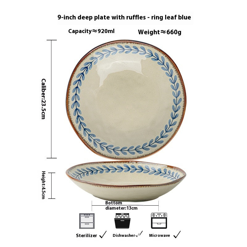 Assiette Creuse Irregulière en Céramique de 9 pouces