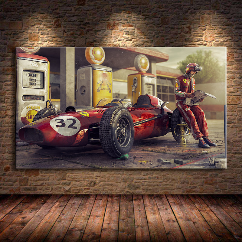 Affiche Vintage de Course Classique sur Toile