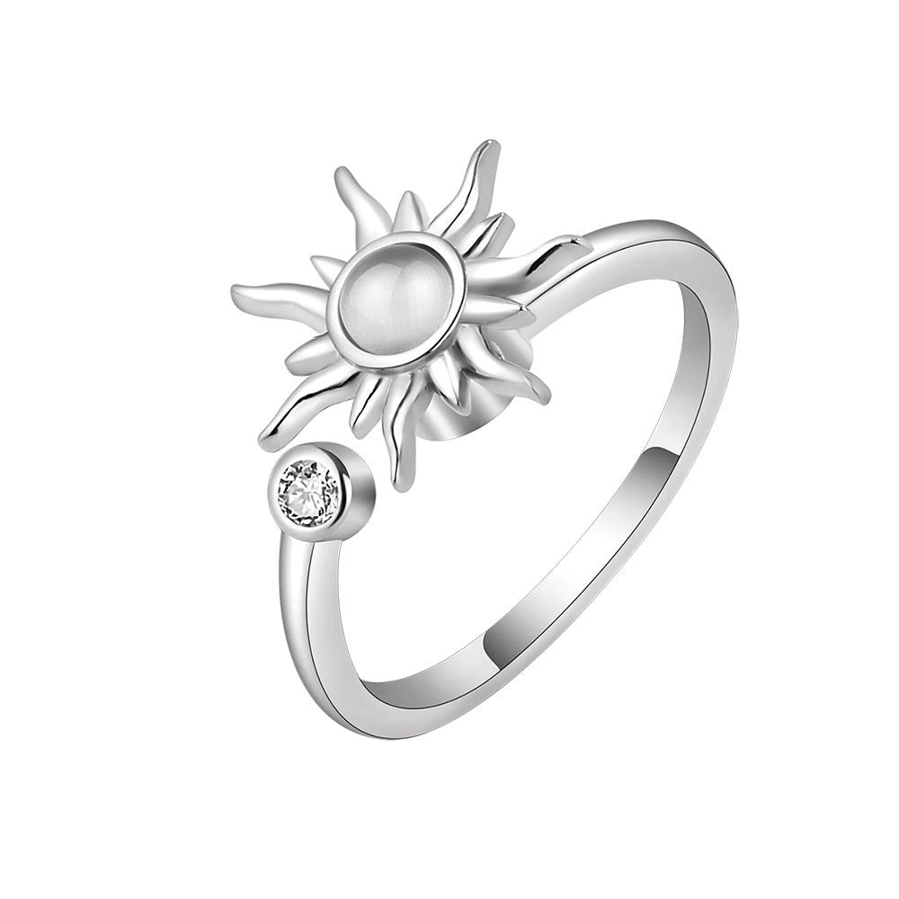 Bague Anti-Stress et Relief Tournesol Rotatif