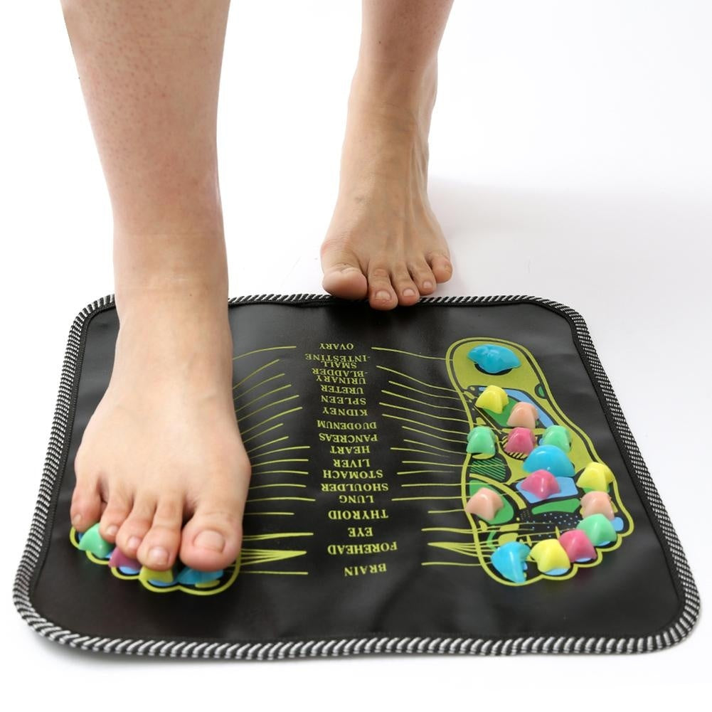 Tapis de Massage pour Pieds Effet Pavé, Coussin Relaxant avec Physiothérapie Infrarouge