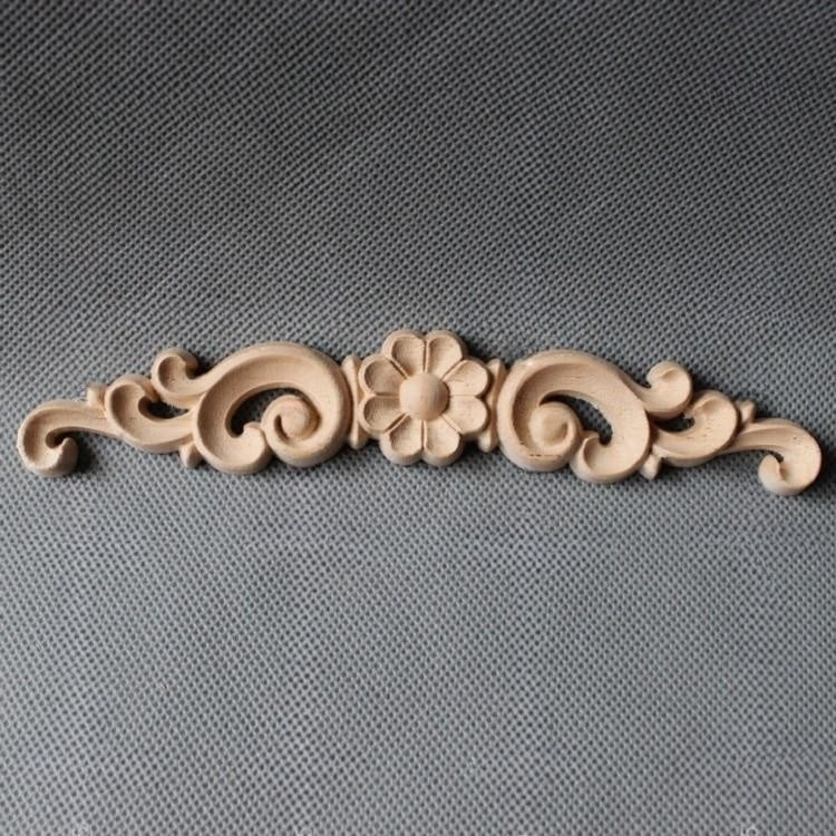 Porte de Cabinet Applique Longue en Bois Sculpté Corps Blanc Décoration de Lit Stratifié