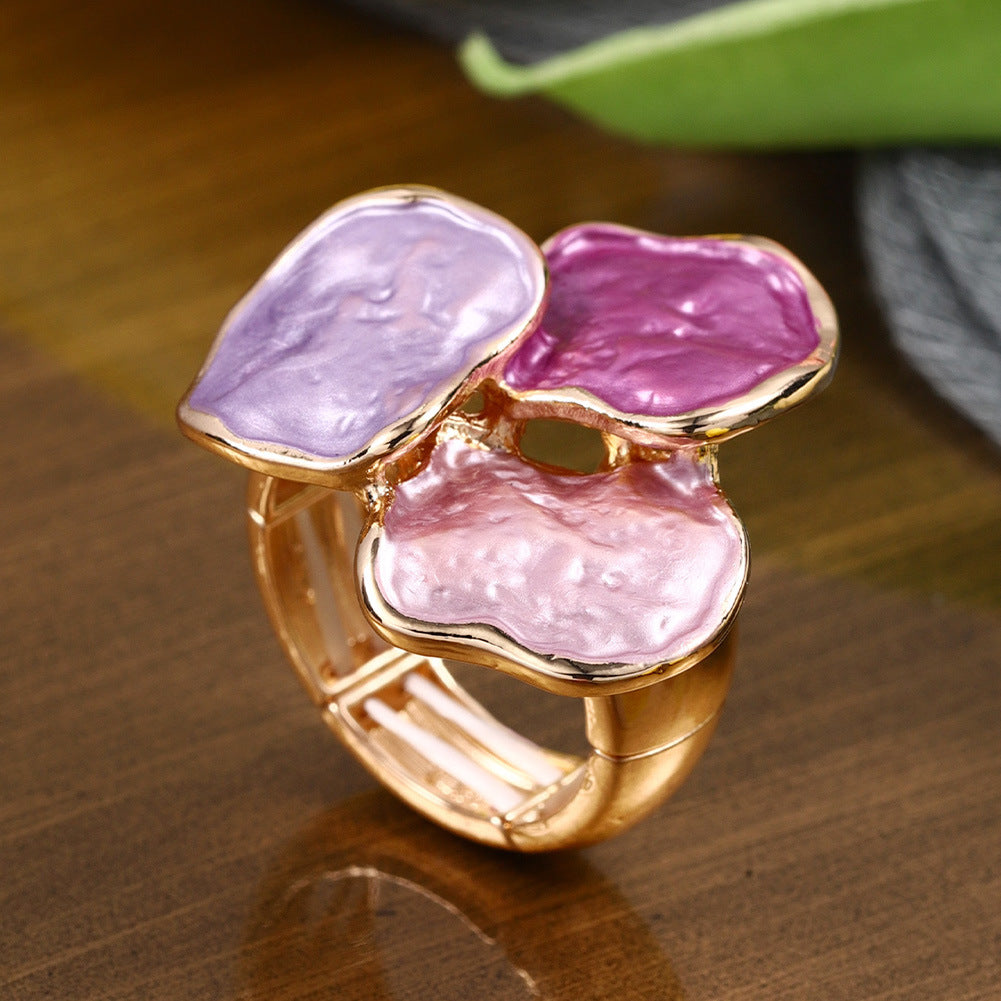 Alloy Geometric Irregular Square Light Luxury Design Ring