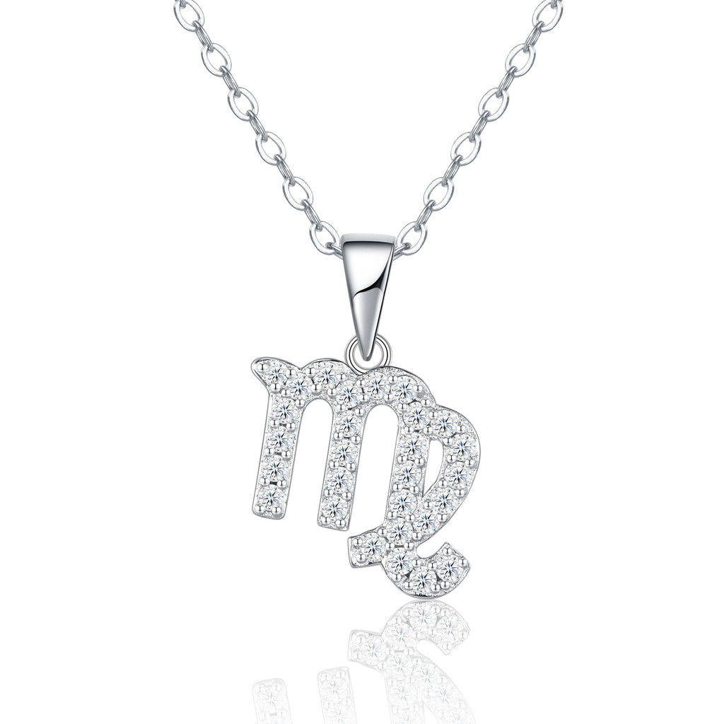 Collier Vierge en Argent Sterling S925 avec Pierre Moissanite D Couleur VVS1