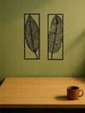 Lot de 2 décorations murales en fer à feuilles faites à la main - Décoration intérieure rustique inspirée par la nature