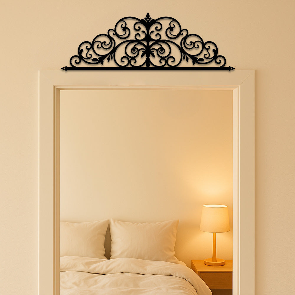 1 pièce Décoration murale Iris Scroll en métal Art Déco, incontournable pour intérieur, 20 pouces