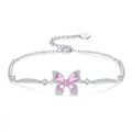 Bracelet Papillon Étincelant en Argent Sterling 999, Élégant et Délicat, Cadeau Idéal Anniversaire & Vacances