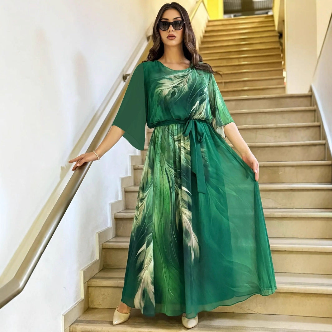Robe imprimée européenne et américaine pour femmes - Style floral mode urbaine tendance