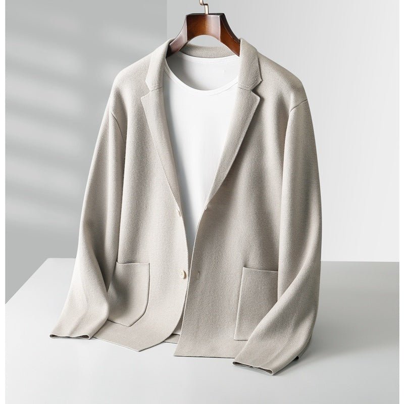 Fall Winter Men Cardigan Cashmere Sweater Business Casual Plush Knitted Thick Sweater - IVOIRART.COM