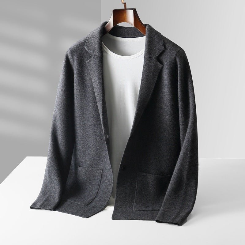 Fall Winter Men Cardigan Cashmere Sweater Business Casual Plush Knitted Thick Sweater - IVOIRART.COM
