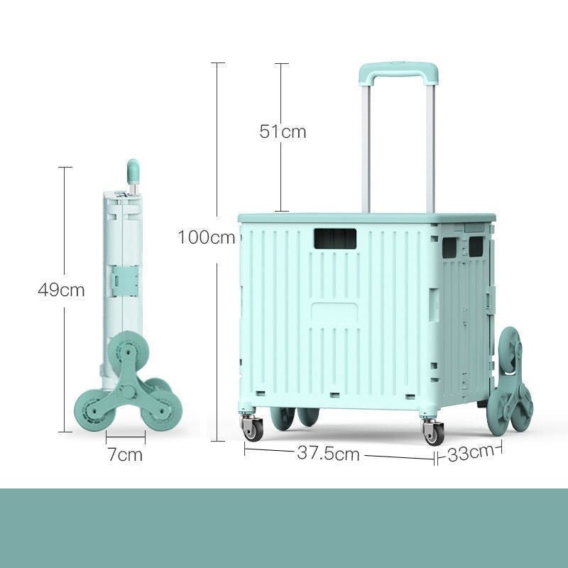 Fashion Folding Trolley Shopping Storage Trolley - IVOIRART.COM