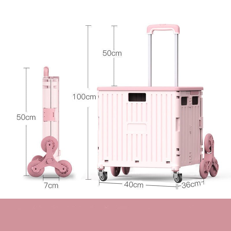 Fashion Folding Trolley Shopping Storage Trolley - IVOIRART.COM
