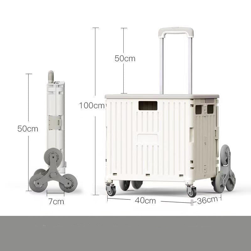 Fashion Folding Trolley Shopping Storage Trolley - IVOIRART.COM