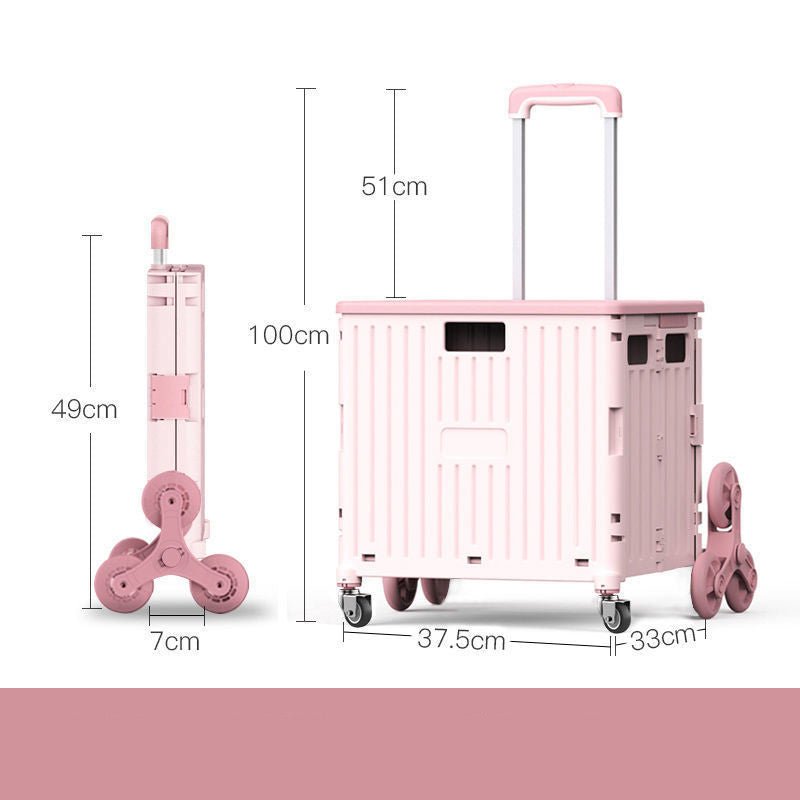 Fashion Folding Trolley Shopping Storage Trolley - IVOIRART.COM